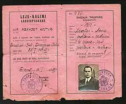 Laissez-Passer from Albania