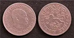 20 Sierra Leone Cents (1964)