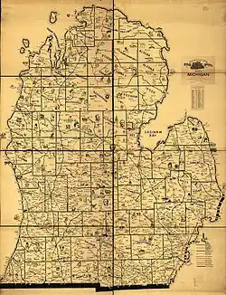 1897 map of Michigan