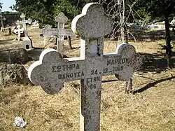 Tombstone of Sotira Markou at Agia Gypsou Cemetery, Cyprus.